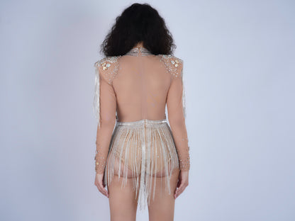 Fringe Sheer Bodysuit