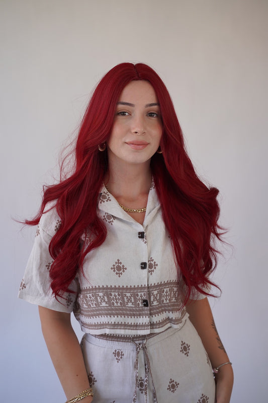 Long Red Wig Red Little Mermaid Wig Mera Wig Cosplay Wig Drag Queen Wig